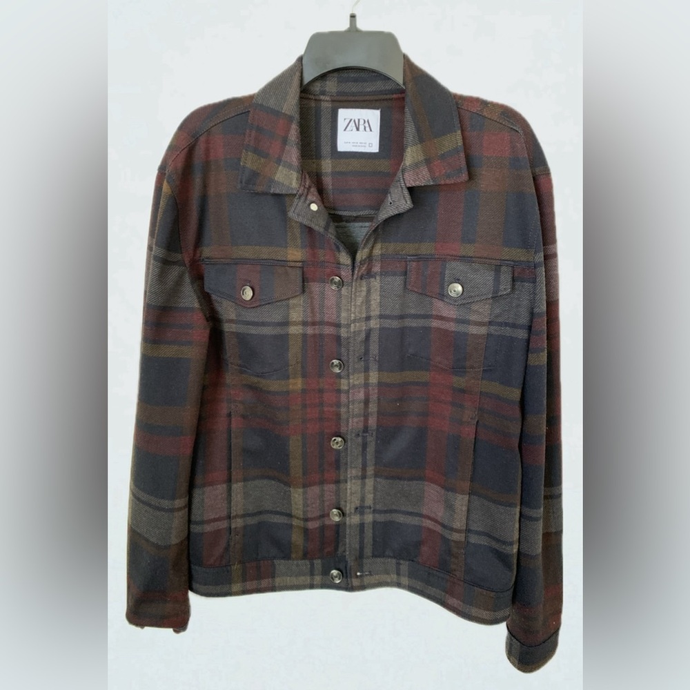 Zara Plaid Trucker Jacket